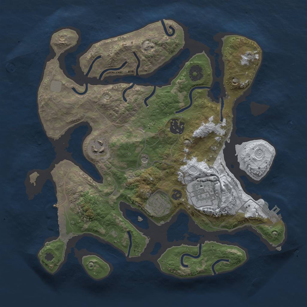 Rust Map: Procedural Map, Size: 3000, Seed: 1715291086, 12 Monuments