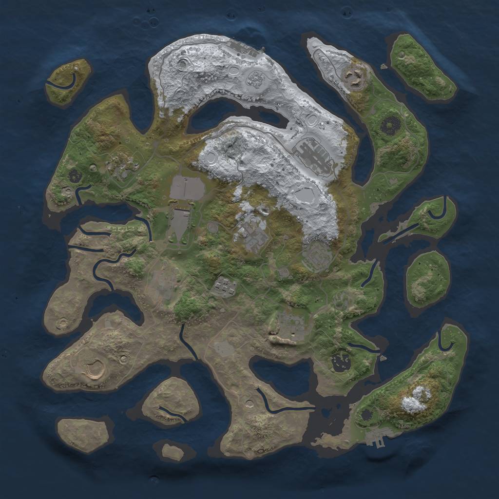 Rust Map: Procedural Map, Size: 3800, Seed: 248908138, 20 Monuments
