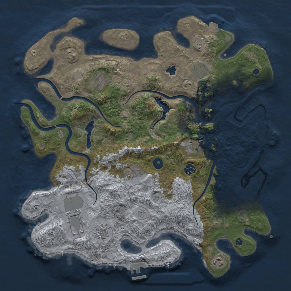 Rust Map: Procedural Map, Size: 4000, Seed: 24333813, 15 Monuments