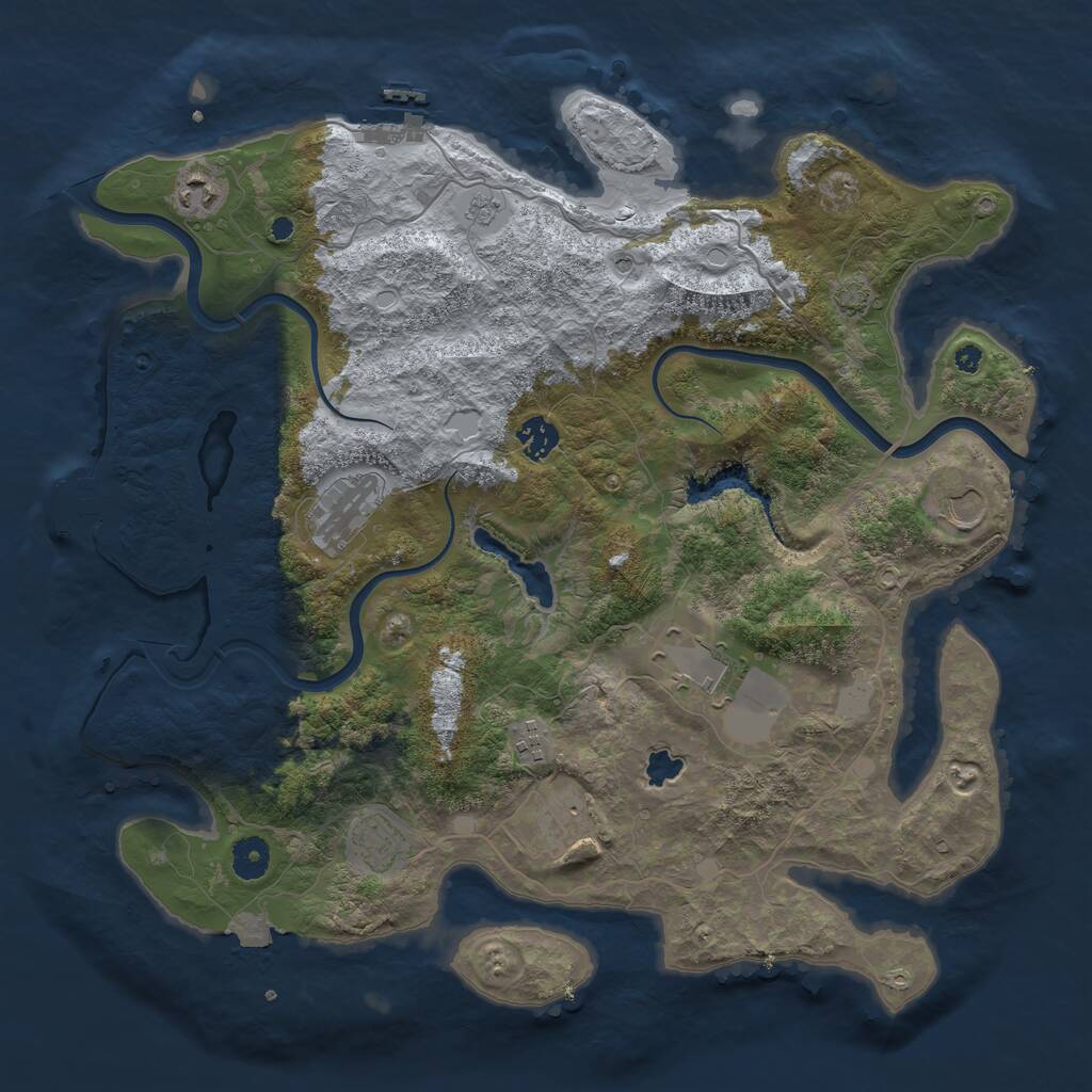 Rust Map: Procedural Map, Size: 4000, Seed: 111163055, 14 Monuments