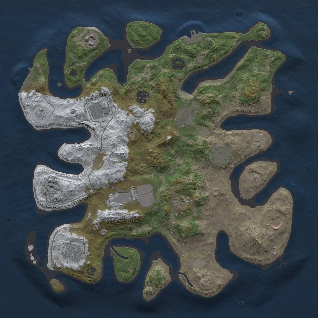 Rust Map: Procedural Map, Size: 3700, Seed: 867848937, 19 Monuments