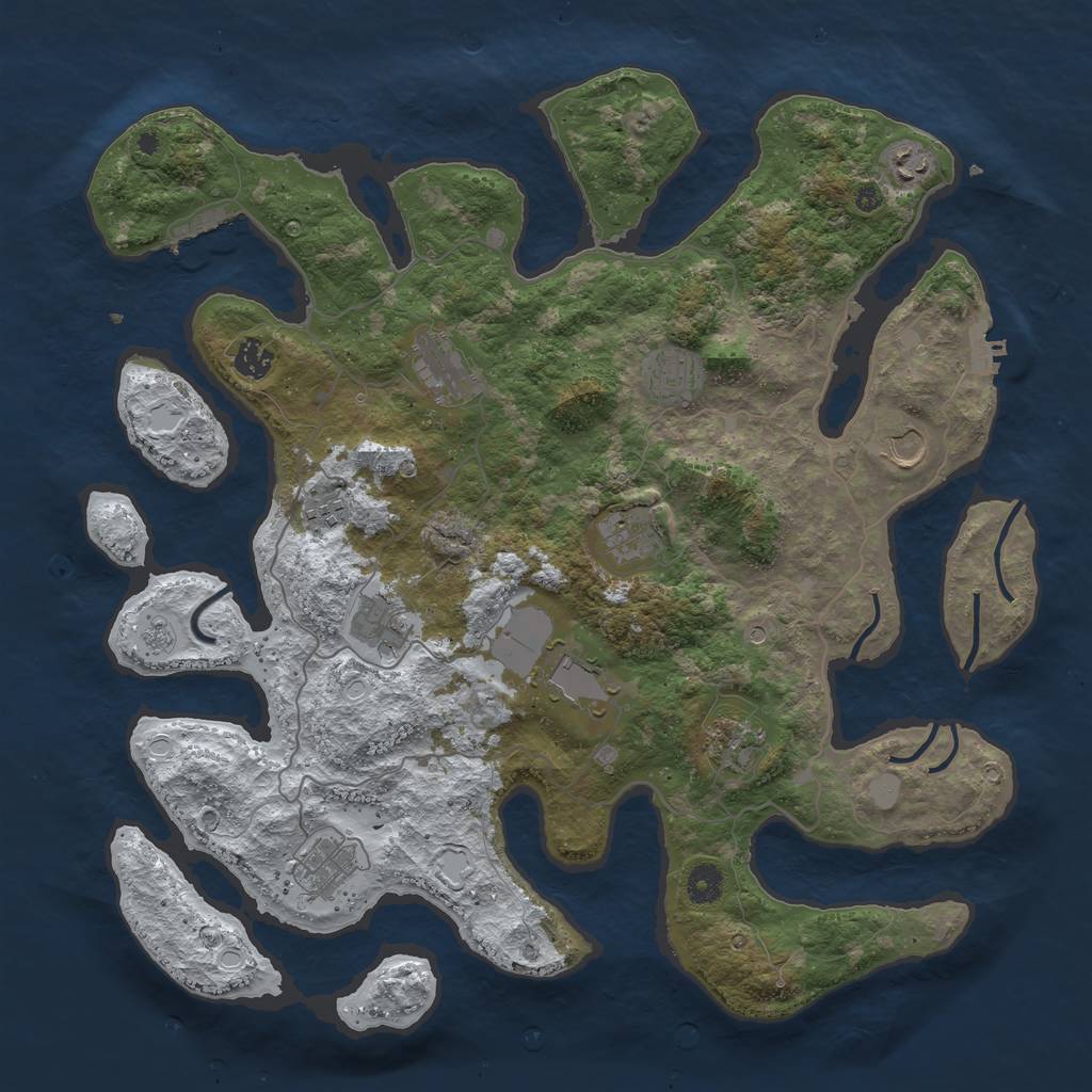 Rust Map: Procedural Map, Size: 4250, Seed: 1882203769, 20 Monuments