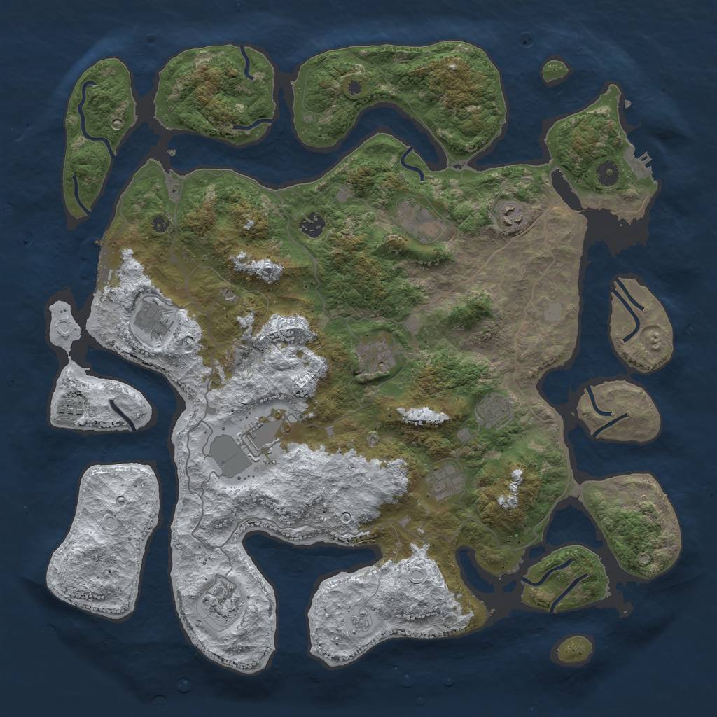 Rust Map: Procedural Map, Size: 4500, Seed: 1952524230, 19 Monuments