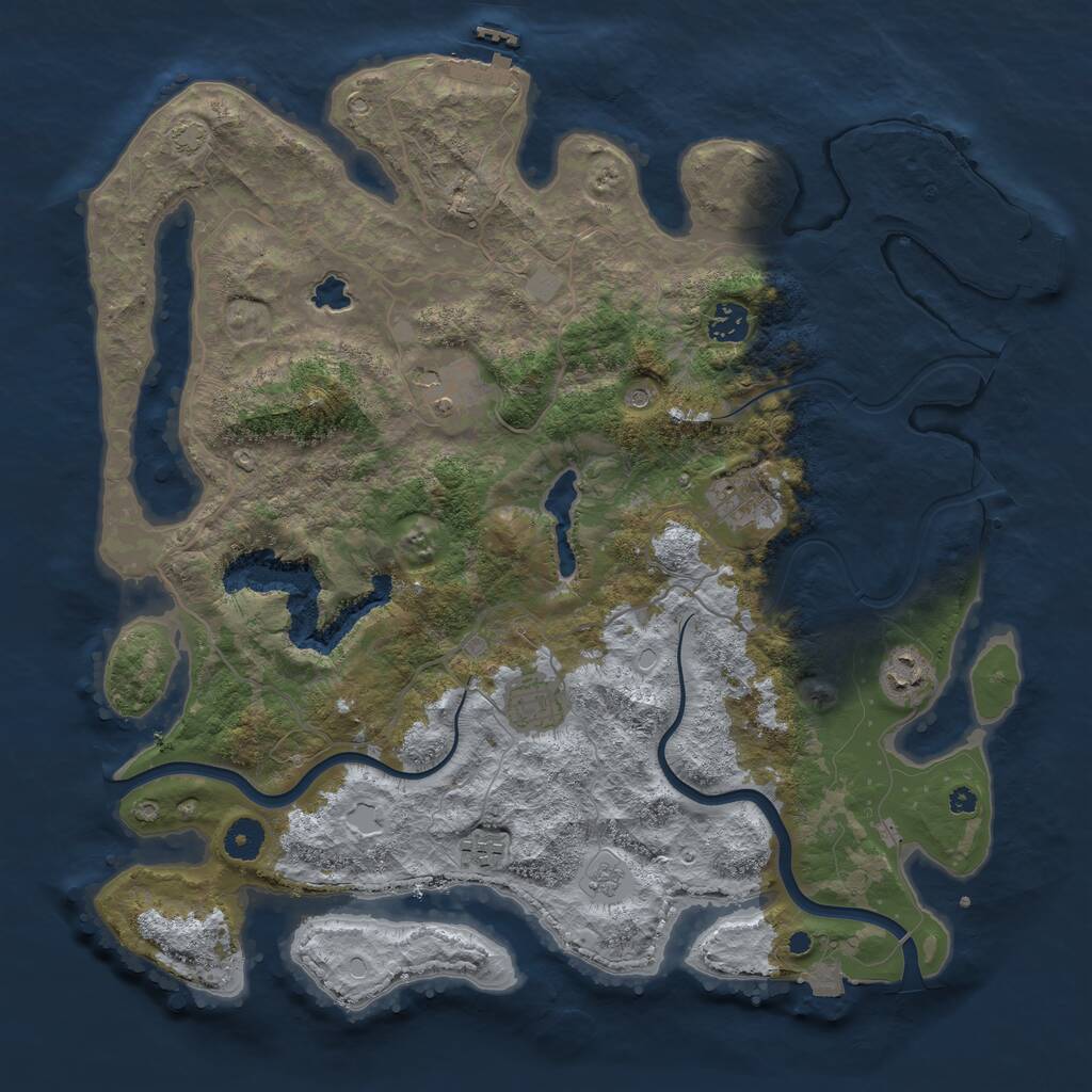 Rust Map: Procedural Map, Size: 4000, Seed: 473000926, 12 Monuments