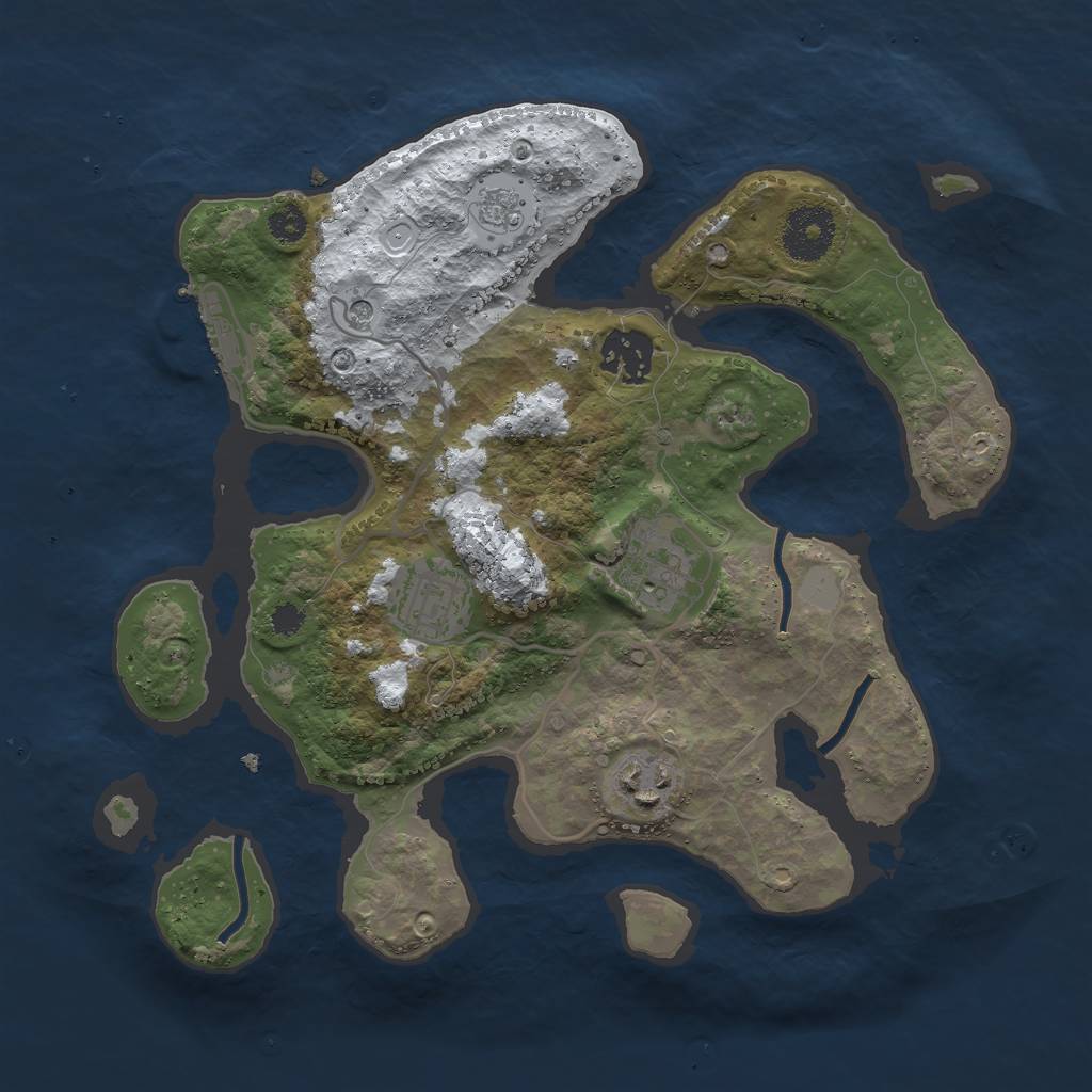 Rust Map: Procedural Map, Size: 3000, Seed: 532146, 12 Monuments