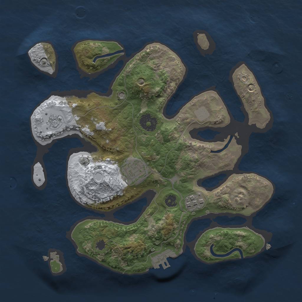Rust Map: Procedural Map, Size: 2600, Seed: 4261546, 9 Monuments
