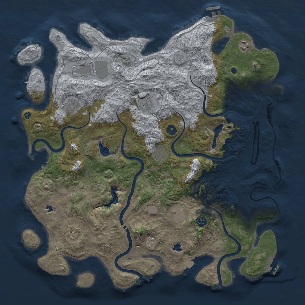 Rust Map: Procedural Map, Size: 4500, Seed: 1900491268, 15 Monuments