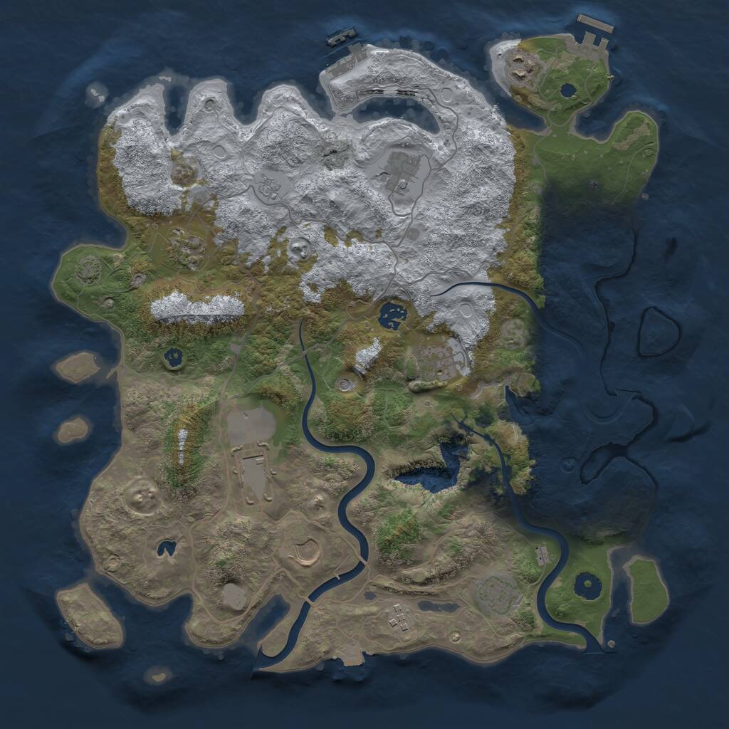 Rust Map: Procedural Map, Size: 4000, Seed: 42985, 15 Monuments