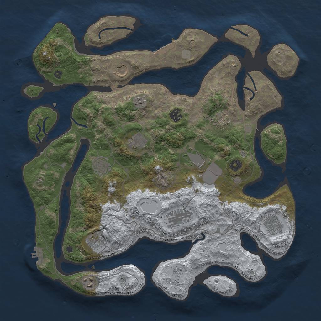 Rust Map: Procedural Map, Size: 4000, Seed: 1482073930, 20 Monuments