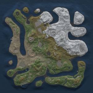 Thumbnail Rust Map: Procedural Map, Size: 3700, Seed: 1021192485, 18 Monuments