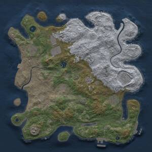 Thumbnail Rust Map: Procedural Map, Size: 3700, Seed: 1021192485, 15 Monuments