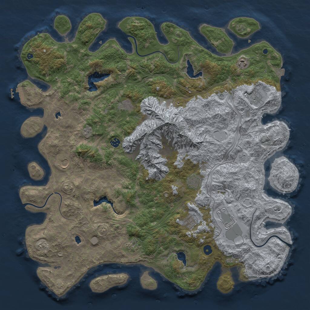 Rust Map: Procedural Map, Size: 5000, Seed: 1000039461, 15 Monuments