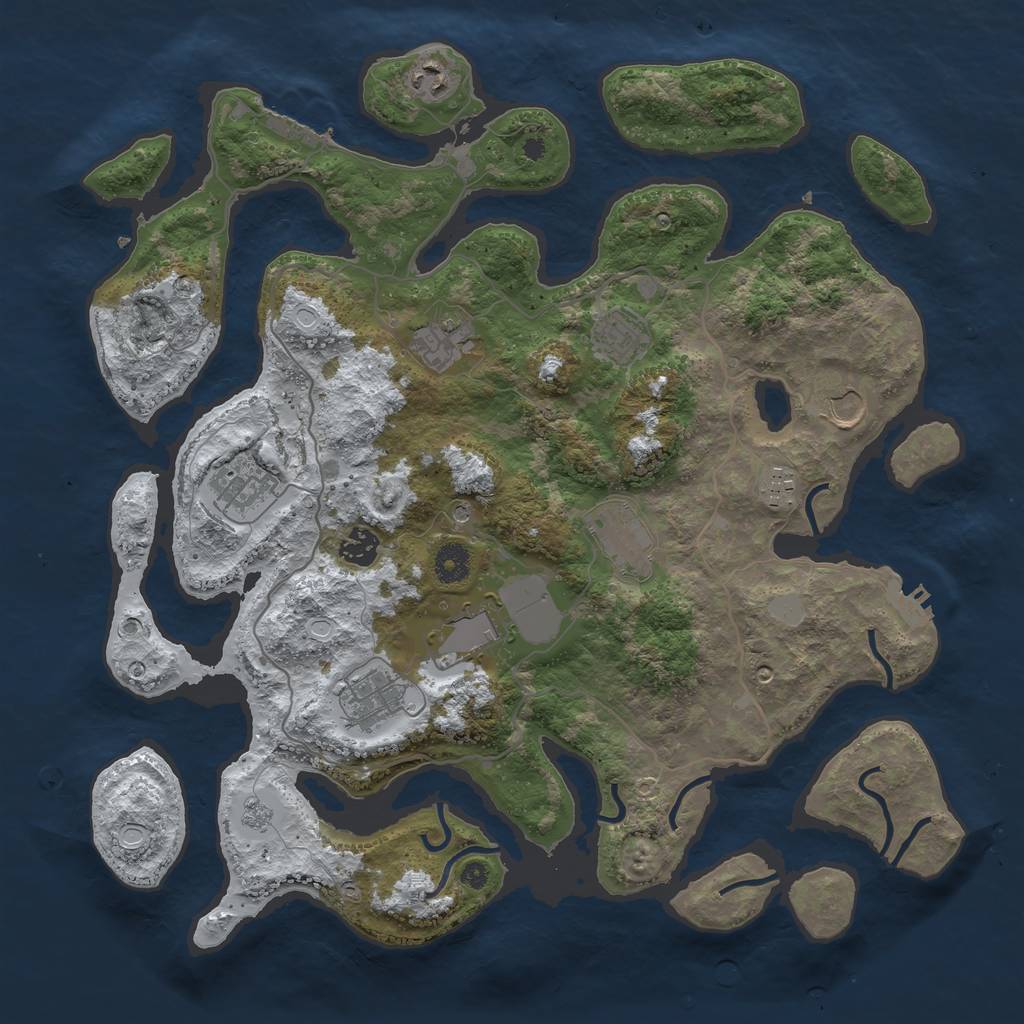 Rust Map: Procedural Map, Size: 4000, Seed: 5217677, 19 Monuments
