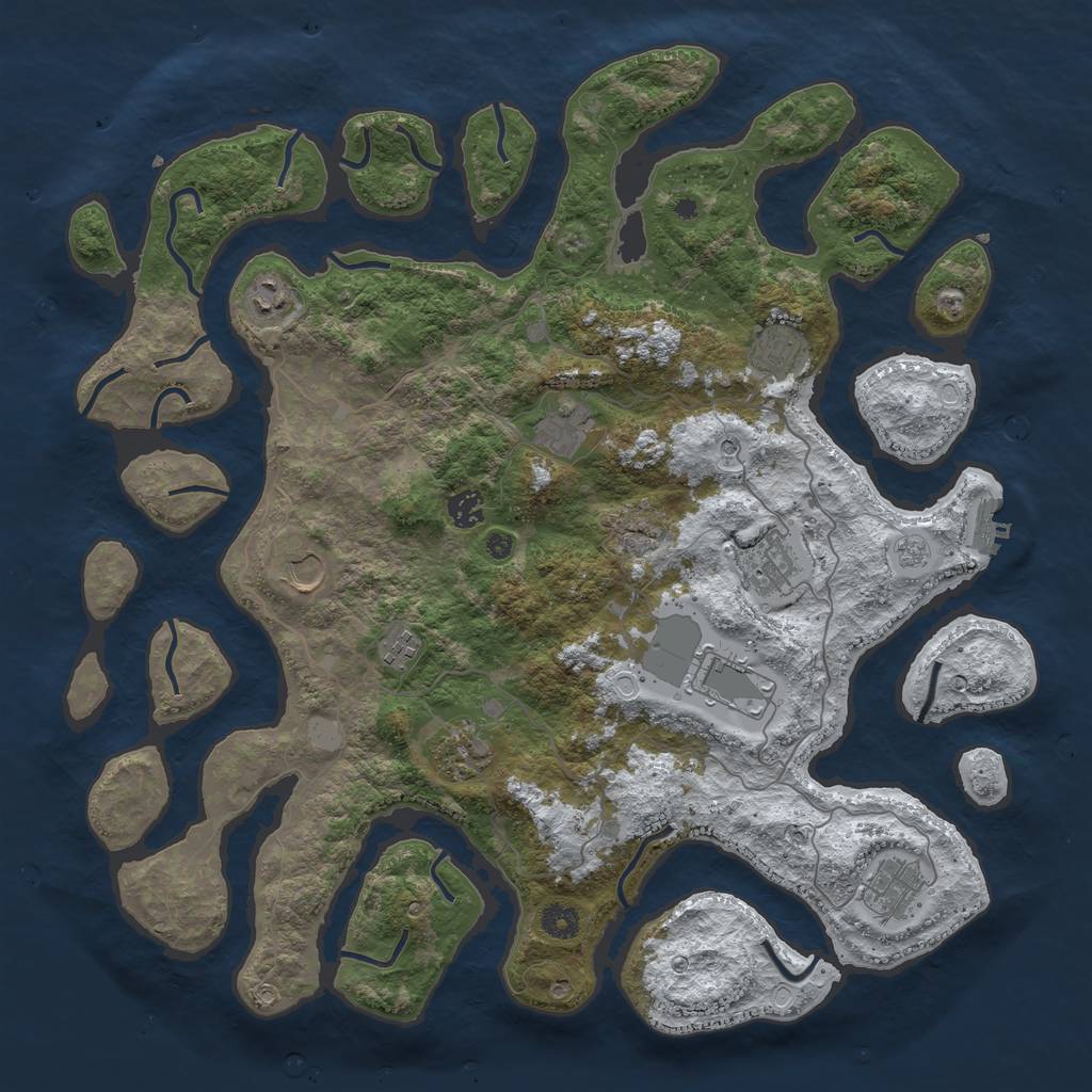 Rust Map: Procedural Map, Size: 4300, Seed: 9875476, 18 Monuments