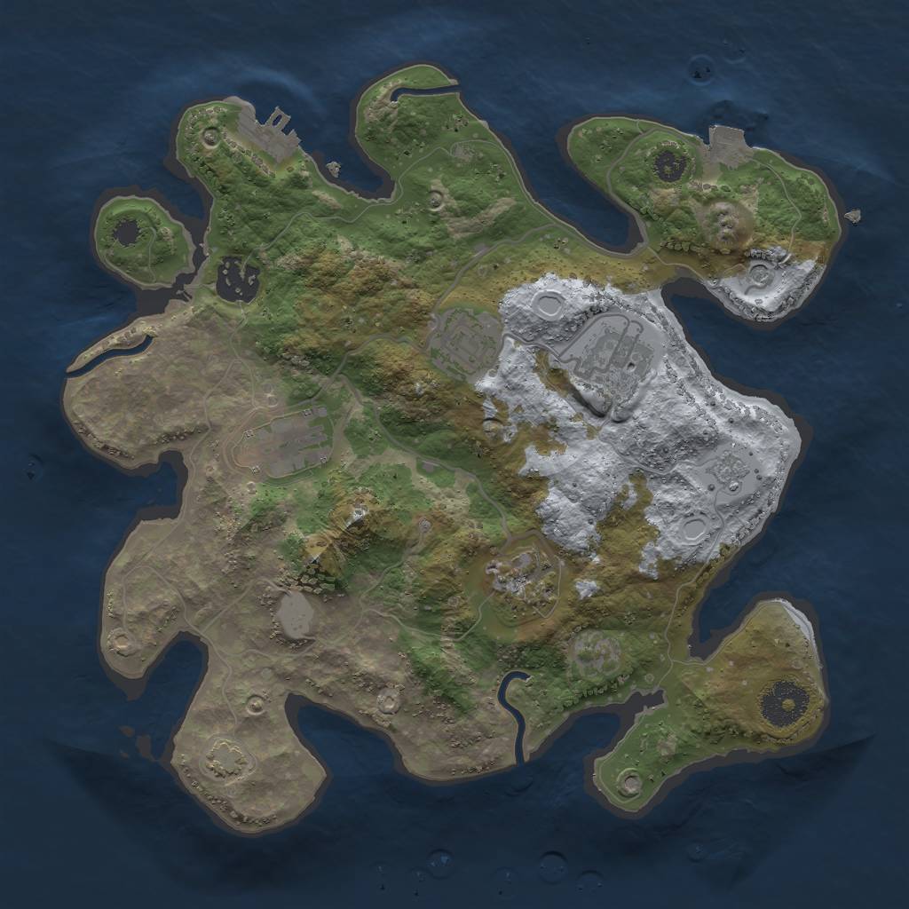 Rust Map: Procedural Map, Size: 3000, Seed: 1111, 12 Monuments