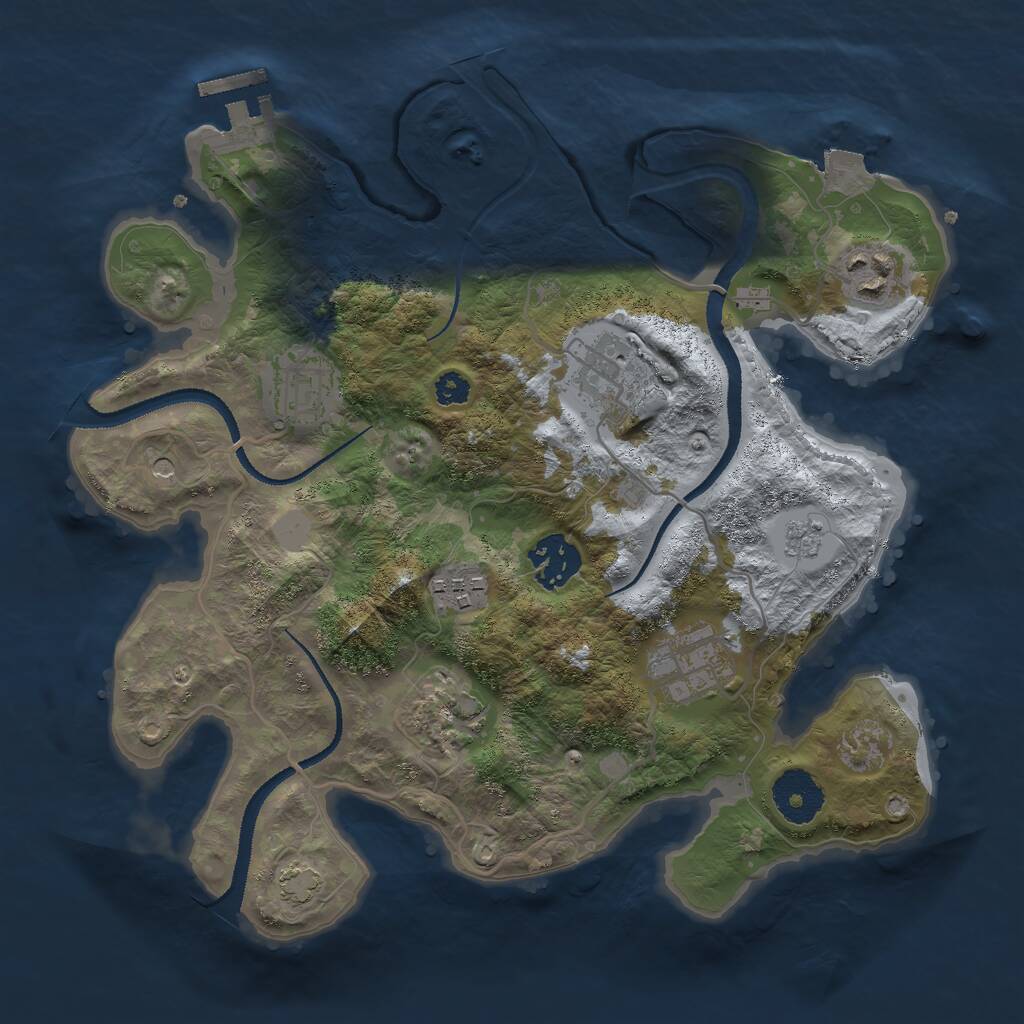 Rust Map: Procedural Map, Size: 3000, Seed: 1111, 12 Monuments