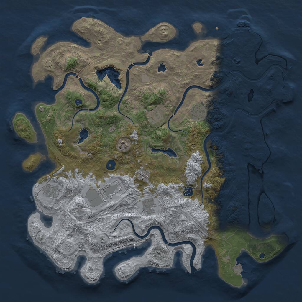 Rust Map: Procedural Map, Size: 4500, Seed: 400106, 14 Monuments