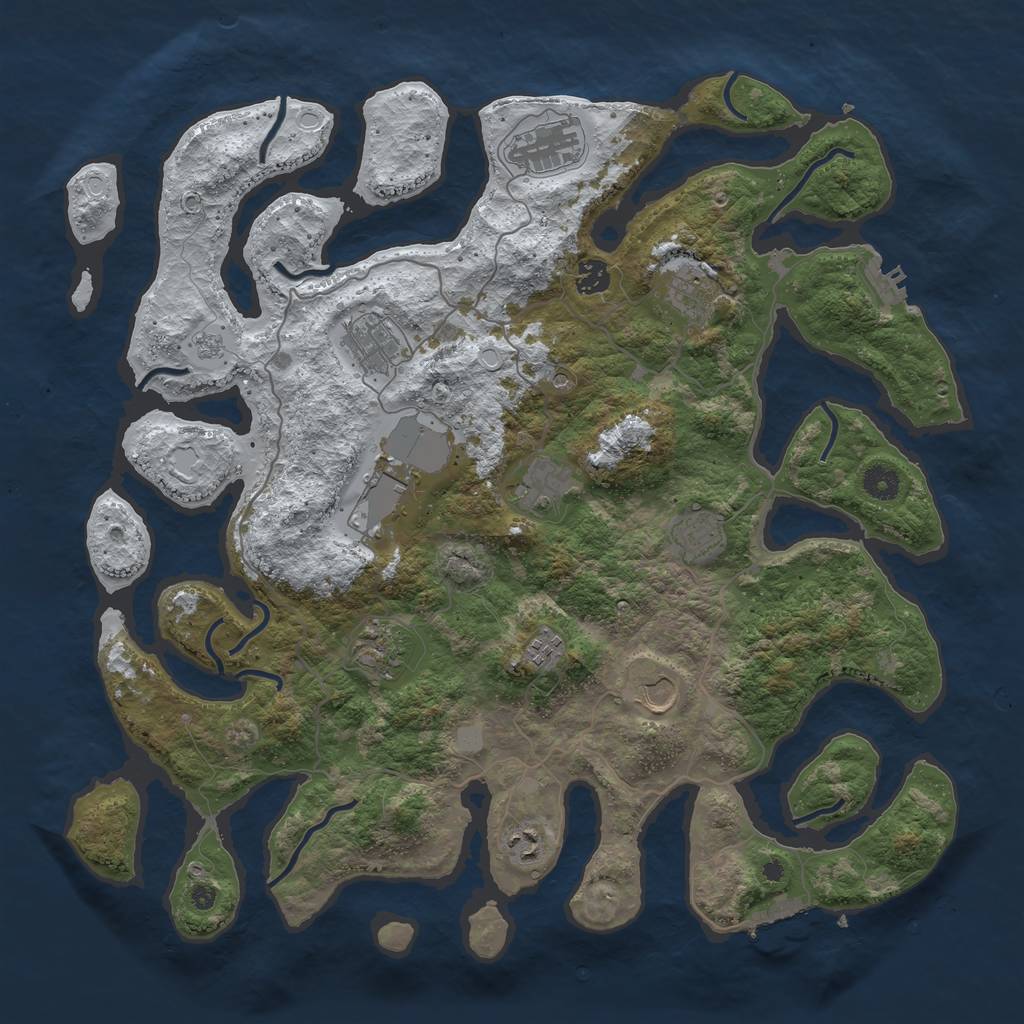 Rust Map: Procedural Map, Size: 4300, Seed: 390090401, 20 Monuments