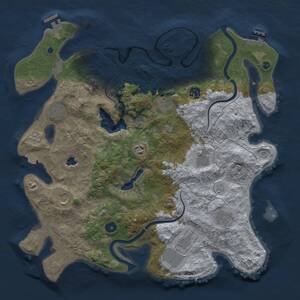 Thumbnail Rust Map: Procedural Map, Size: 4000, Seed: 14, 15 Monuments