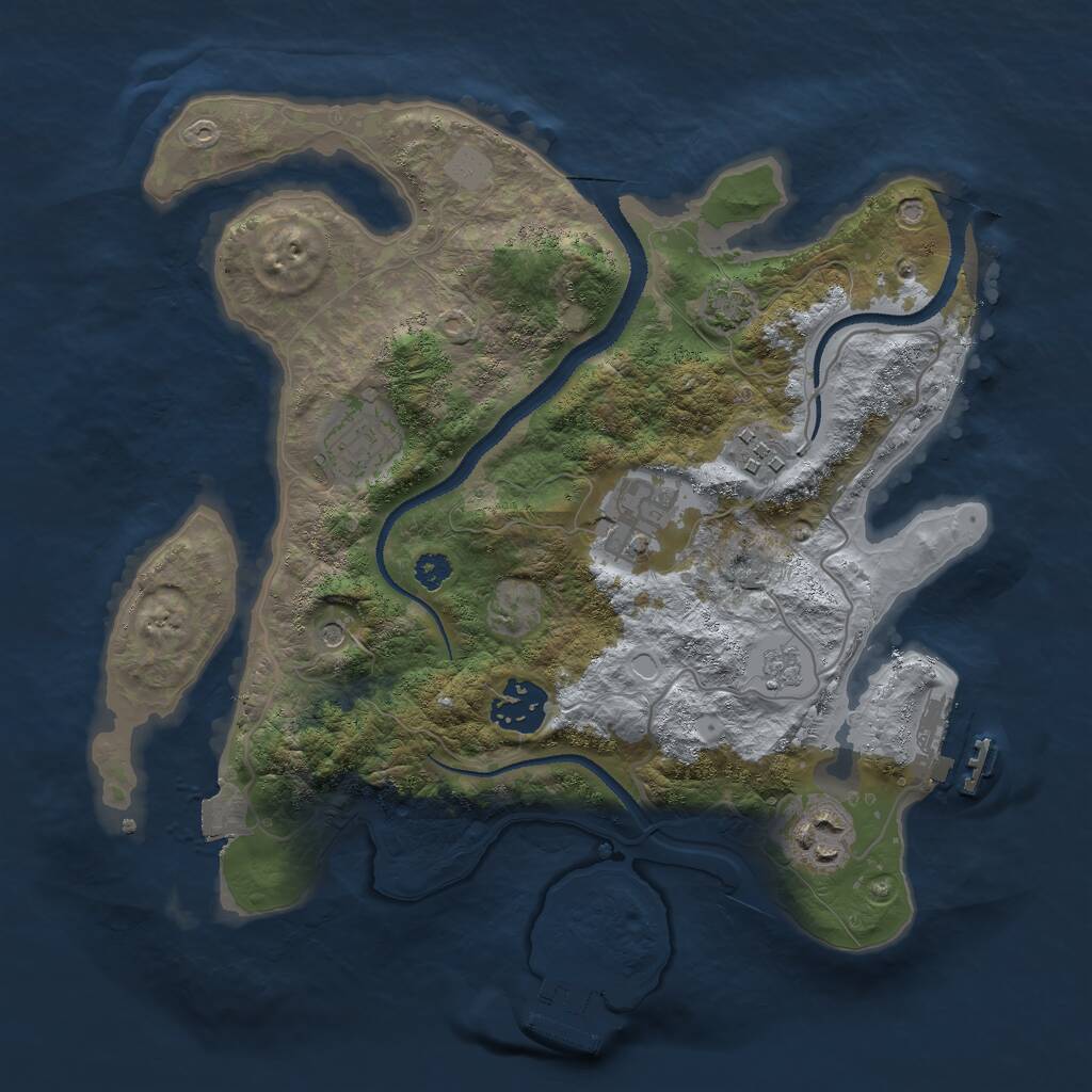 Rust Map: Procedural Map, Size: 3000, Seed: 572041591, 11 Monuments