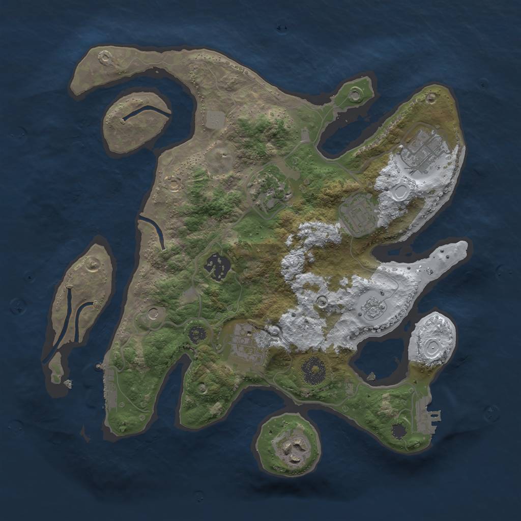 Rust Map: Procedural Map, Size: 3000, Seed: 572041591, 15 Monuments