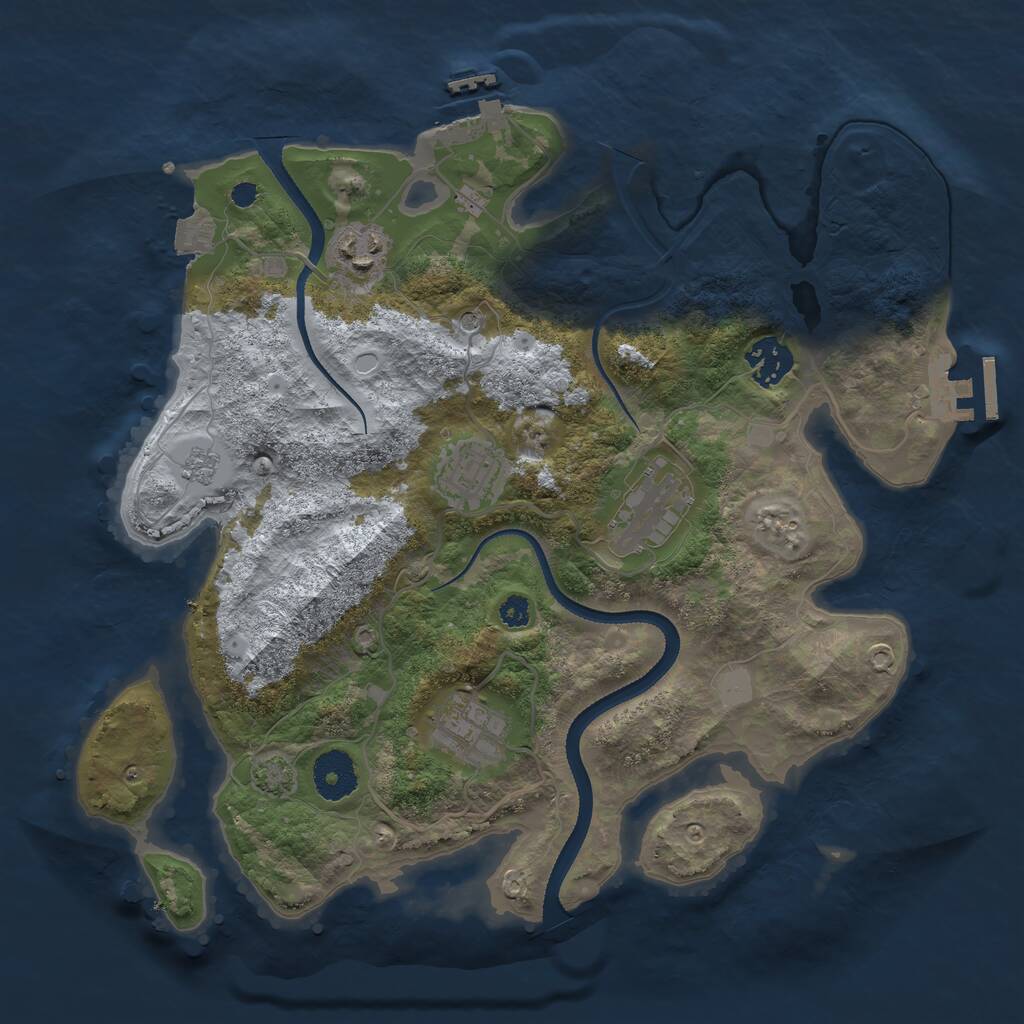 Rust Map: Procedural Map, Size: 3300, Seed: 1248, 11 Monuments