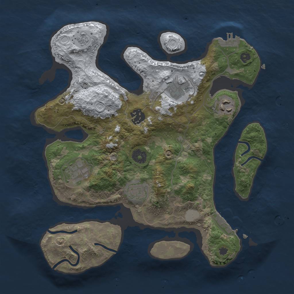 Rust Map: Procedural Map, Size: 3000, Seed: 15, 13 Monuments