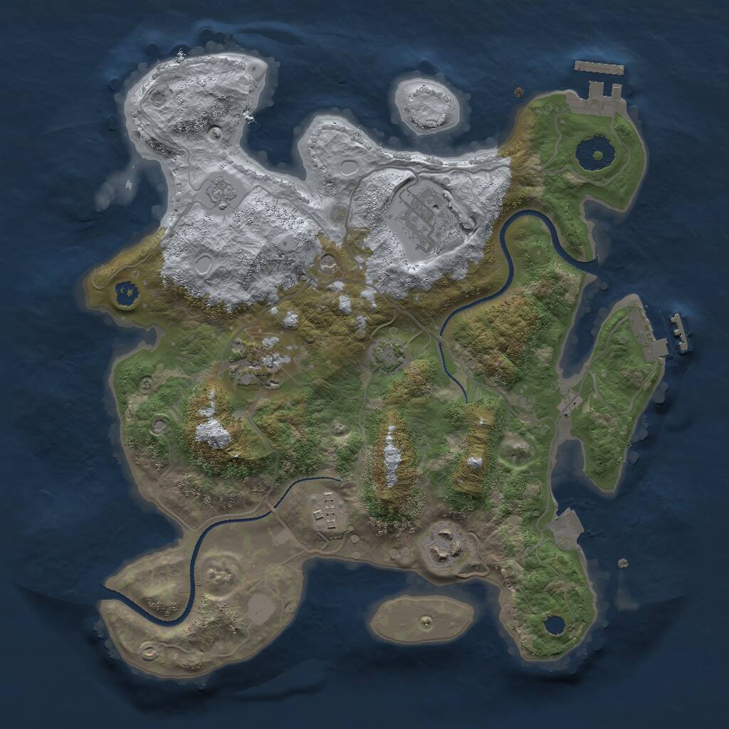 Rust Map: Procedural Map, Size: 3000, Seed: 15, 10 Monuments