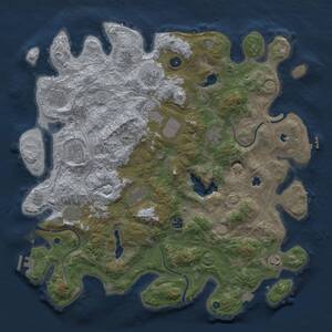 Thumbnail Rust Map: Procedural Map, Size: 4500, Seed: 8, 16 Monuments