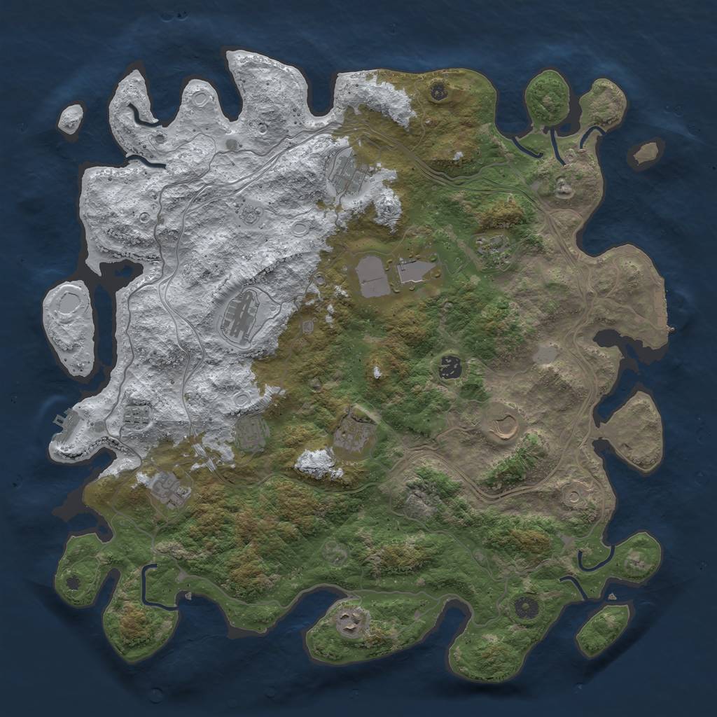 Rust Map: Procedural Map, Size: 4500, Seed: 8, 20 Monuments