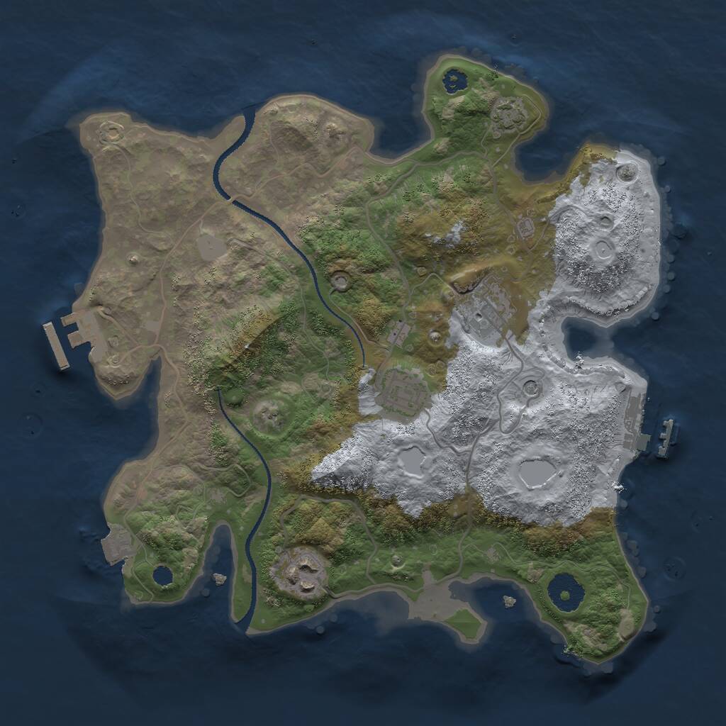 Rust Map: Procedural Map, Size: 3000, Seed: 366730697, 8 Monuments