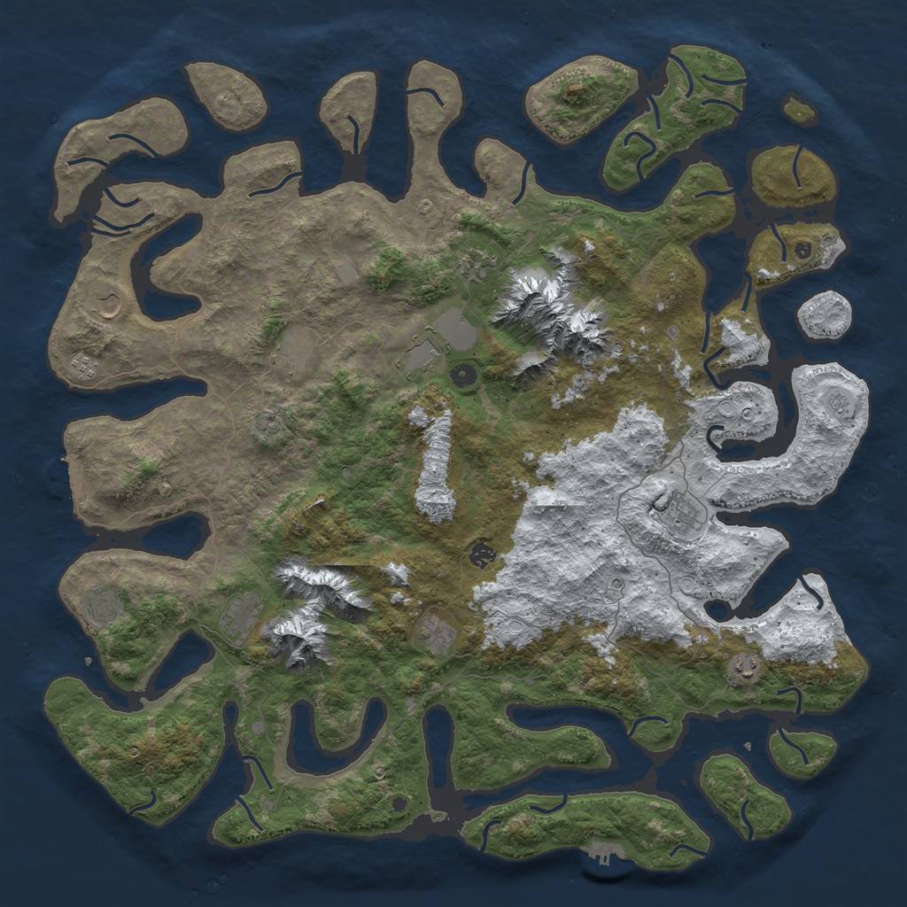 Rust Map: Procedural Map, Size: 5500, Seed: 4, 20 Monuments