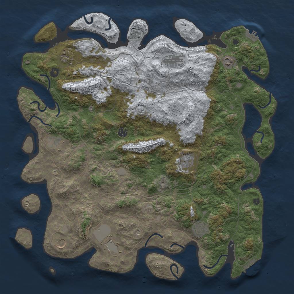 Rust Map: Procedural Map, Size: 4500, Seed: 467445950, 19 Monuments