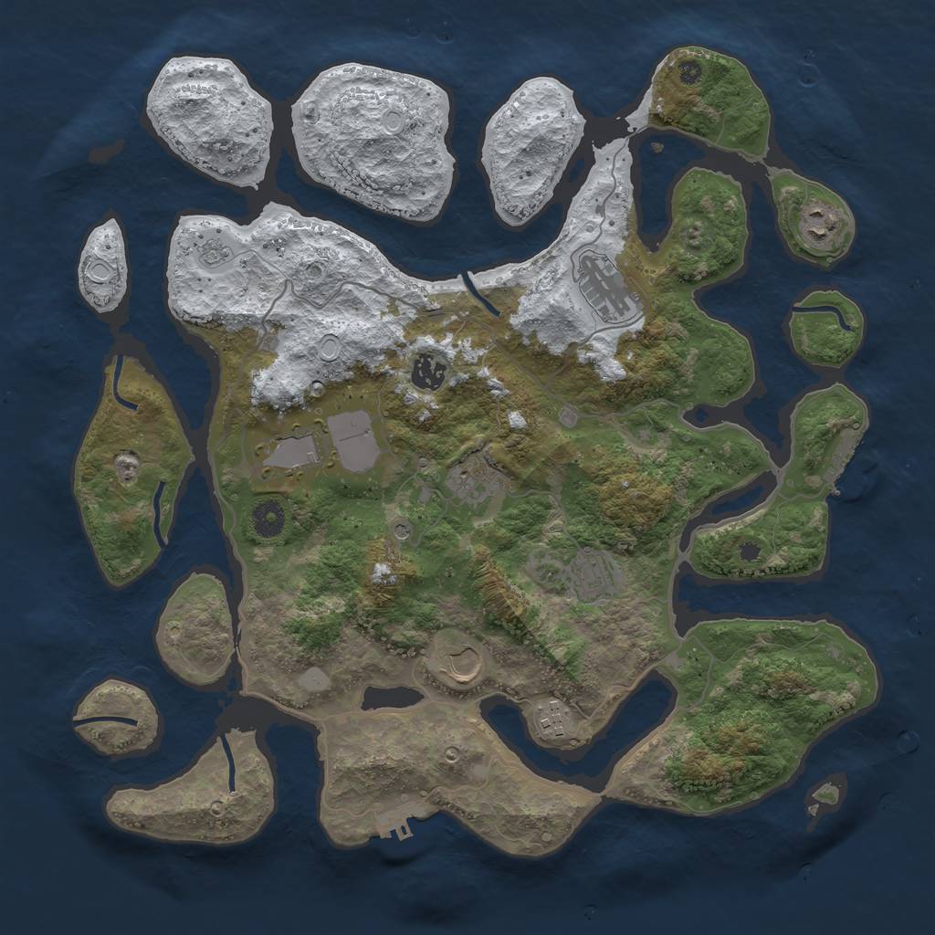 Rust Map: Procedural Map, Size: 4000, Seed: 1822406, 17 Monuments