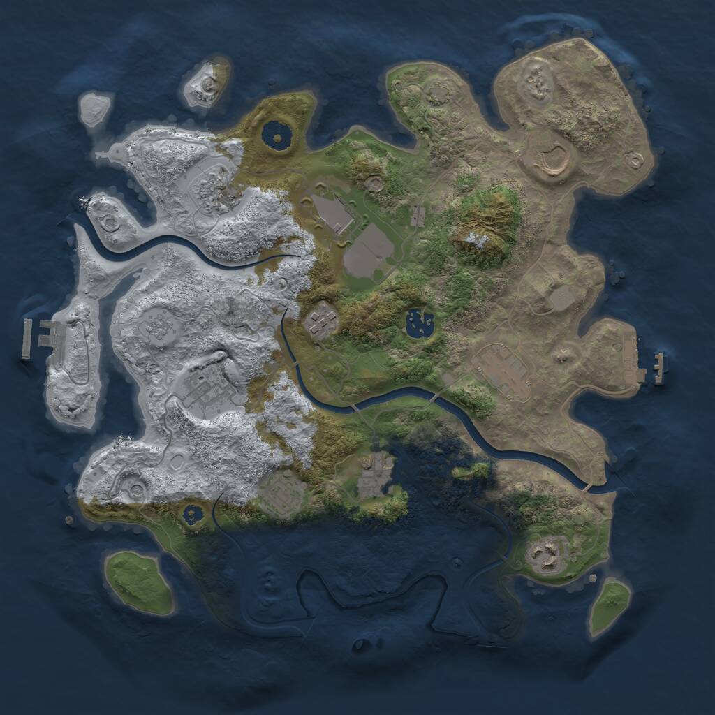 Rust Map: Procedural Map, Size: 3600, Seed: 981652572, 16 Monuments