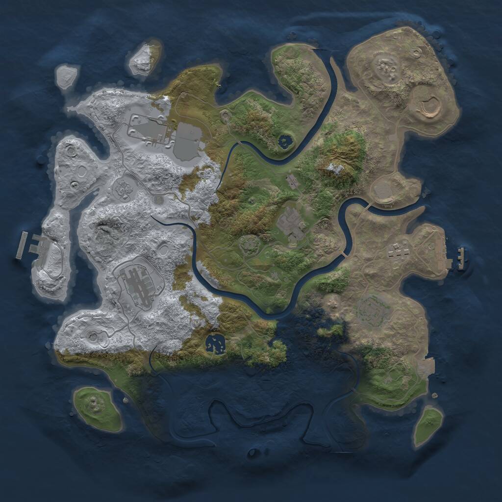 Rust Map: Procedural Map, Size: 3600, Seed: 981652572, 13 Monuments