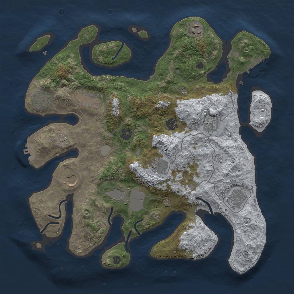 Rust Map: Procedural Map, Size: 3700, Seed: 17431, 19 Monuments