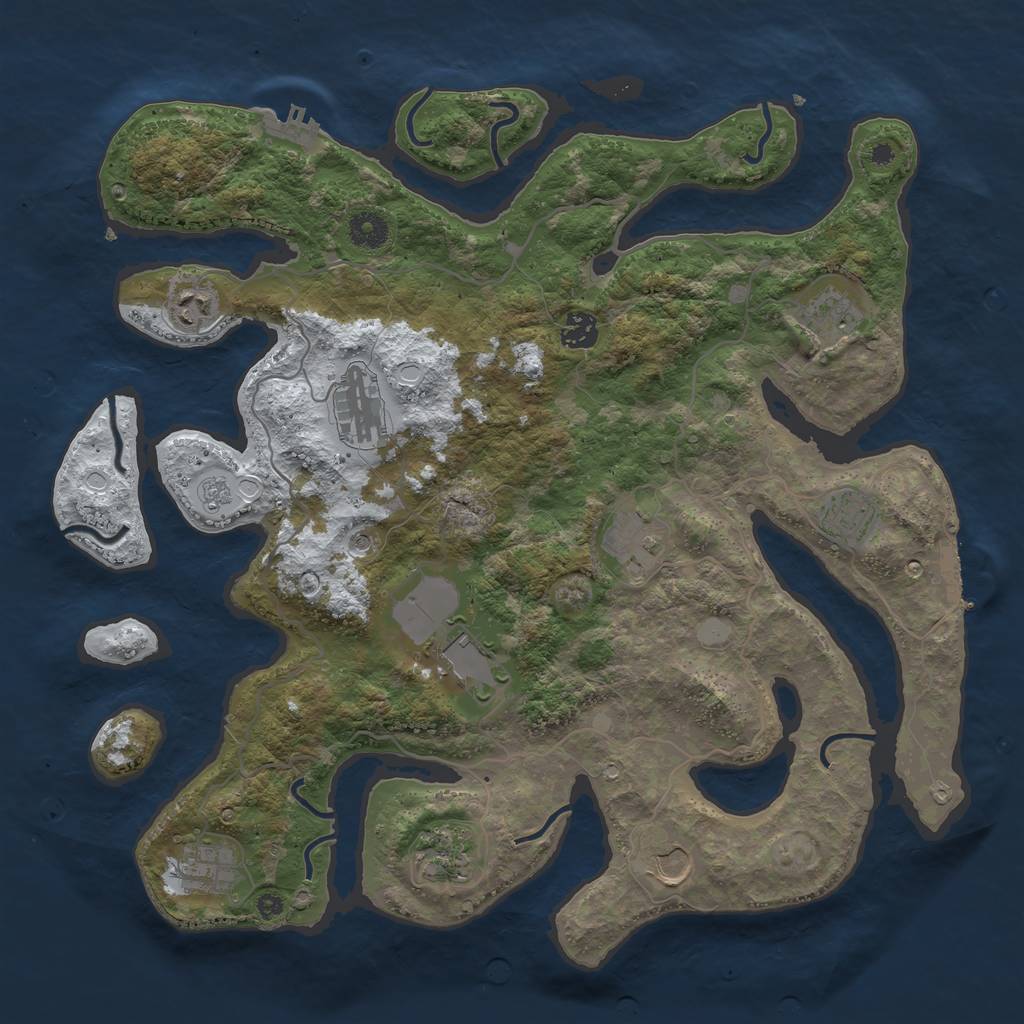 Rust Map: Procedural Map, Size: 4000, Seed: 418067632, 19 Monuments