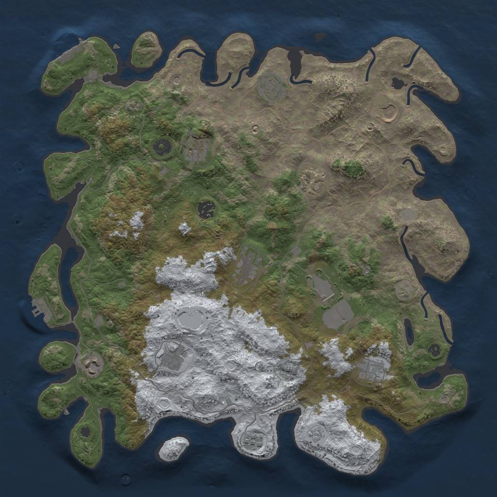 Rust Map: Procedural Map, Size: 4205, Seed: 8675309, 20 Monuments