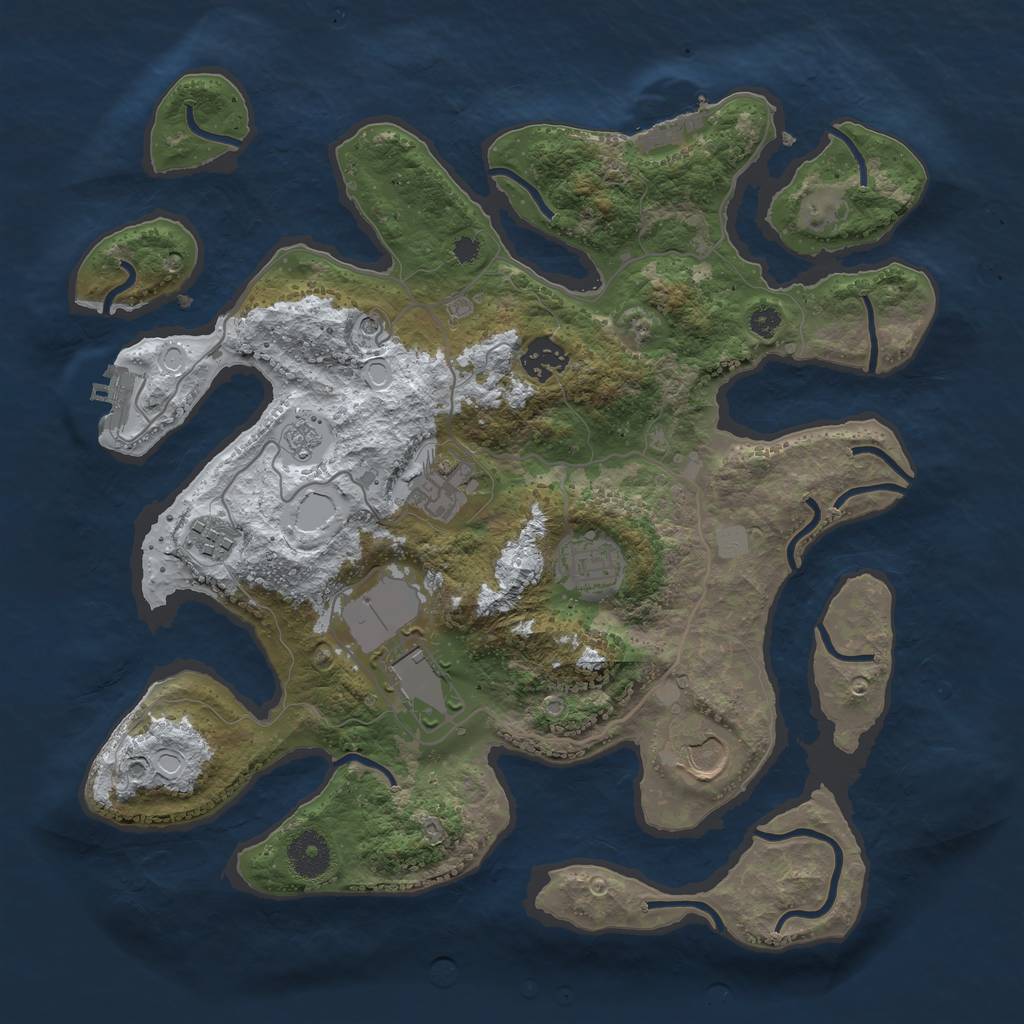 Rust Map: Procedural Map, Size: 3500, Seed: 1631, 15 Monuments
