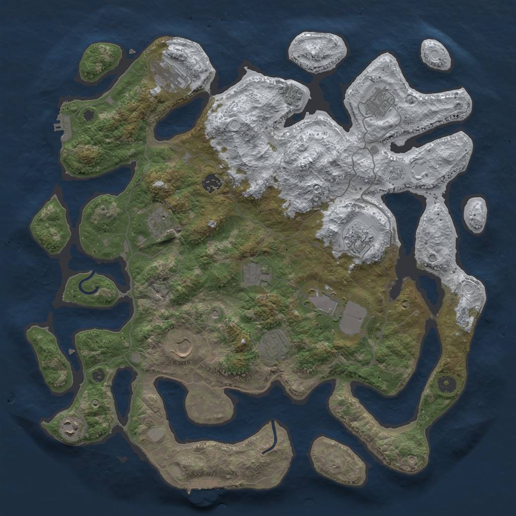 Rust Map: Procedural Map, Size: 4250, Seed: 576975185, 20 Monuments