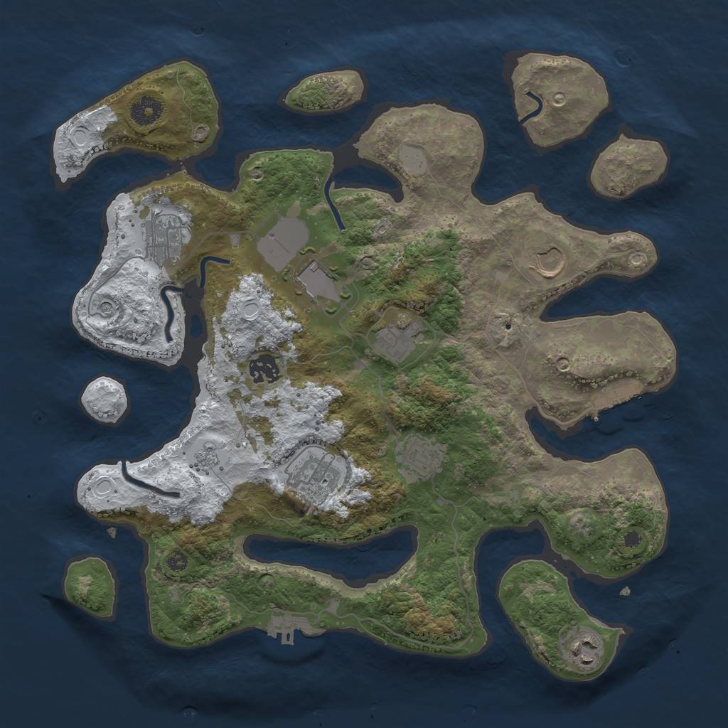 Rust Map: Procedural Map, Size: 3600, Seed: 1524453126, 17 Monuments