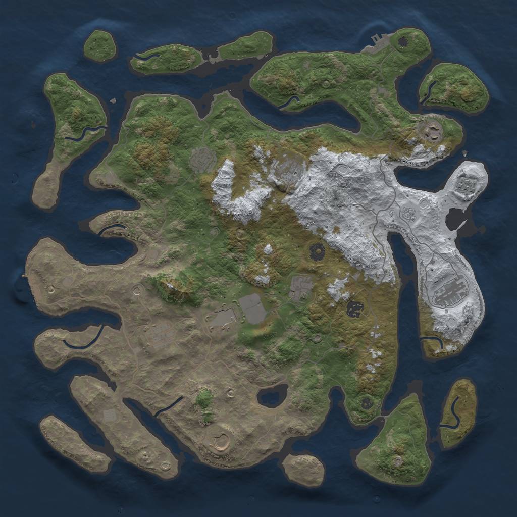 Rust Map: Procedural Map, Size: 4500, Seed: 5687395, 19 Monuments