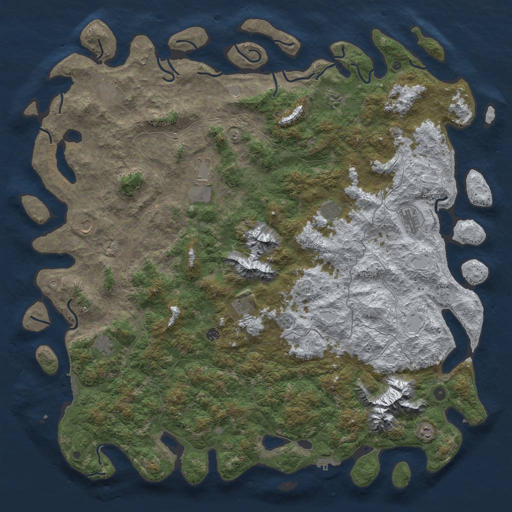Rust Map: Procedural Map, Size: 6000, Seed: 82152159, 20 Monuments