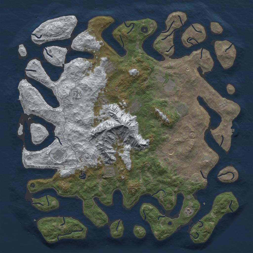 Rust Map: Procedural Map, Size: 5500, Seed: 2039589, 20 Monuments