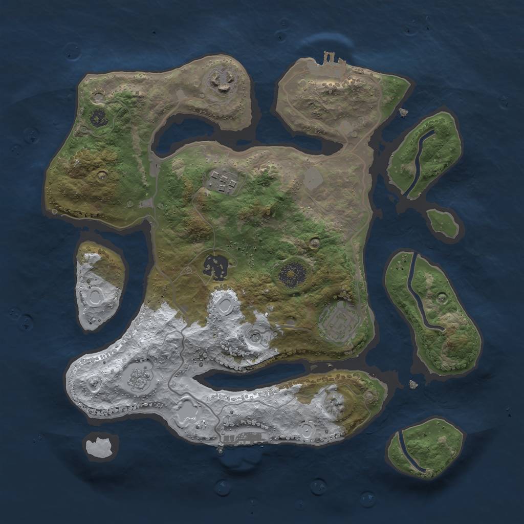 Rust Map: Procedural Map, Size: 3000, Seed: 1613597818, 13 Monuments