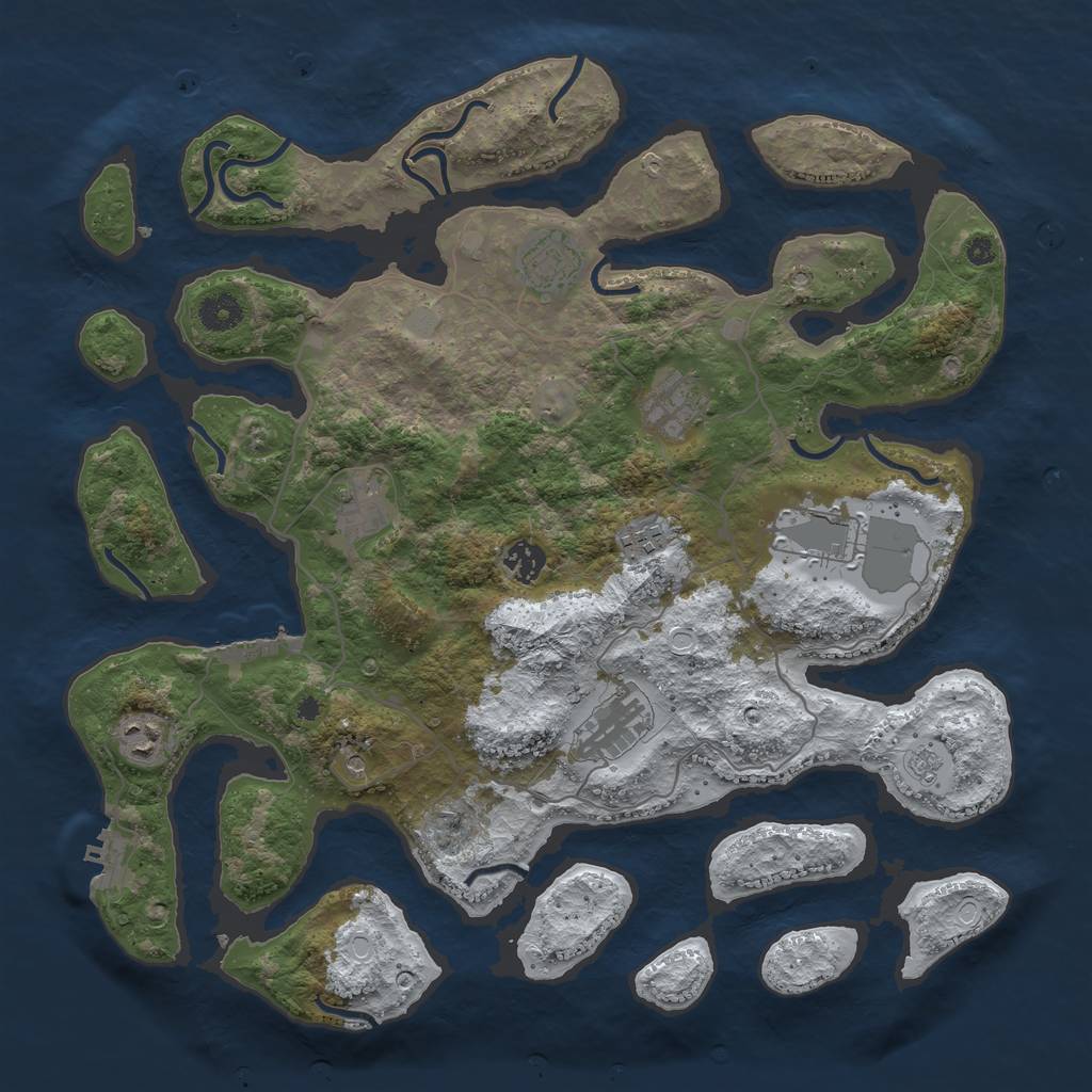 Rust Map: Procedural Map, Size: 4000, Seed: 482395, 17 Monuments