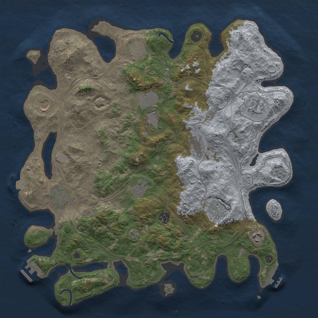 Rust Map: Procedural Map, Size: 4250, Seed: 21184, 19 Monuments