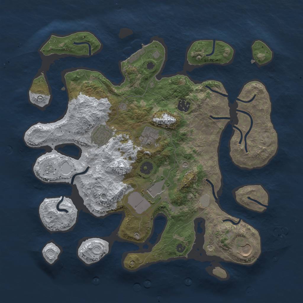 Rust Map: Procedural Map, Size: 3550, Seed: 210315, 13 Monuments