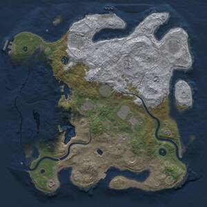 Thumbnail Rust Map: Procedural Map, Size: 4000, Seed: 121315421, 16 Monuments